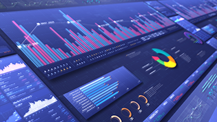 generic image of computer screen showing a bar graph and data