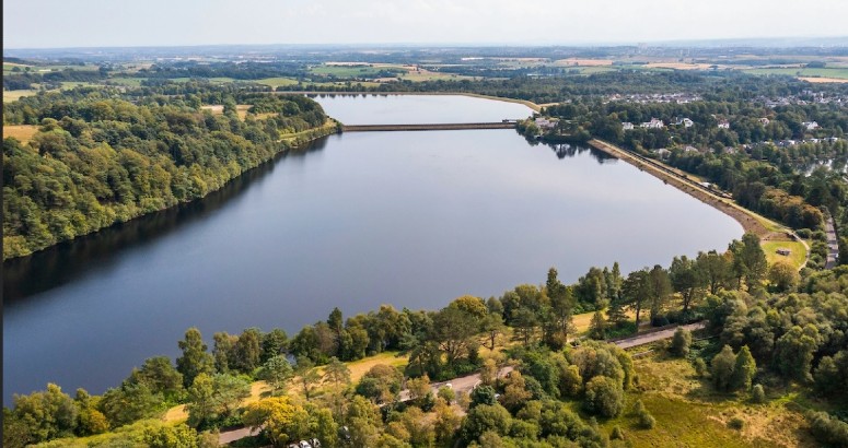 Drone shot of Milngavie Reservoir